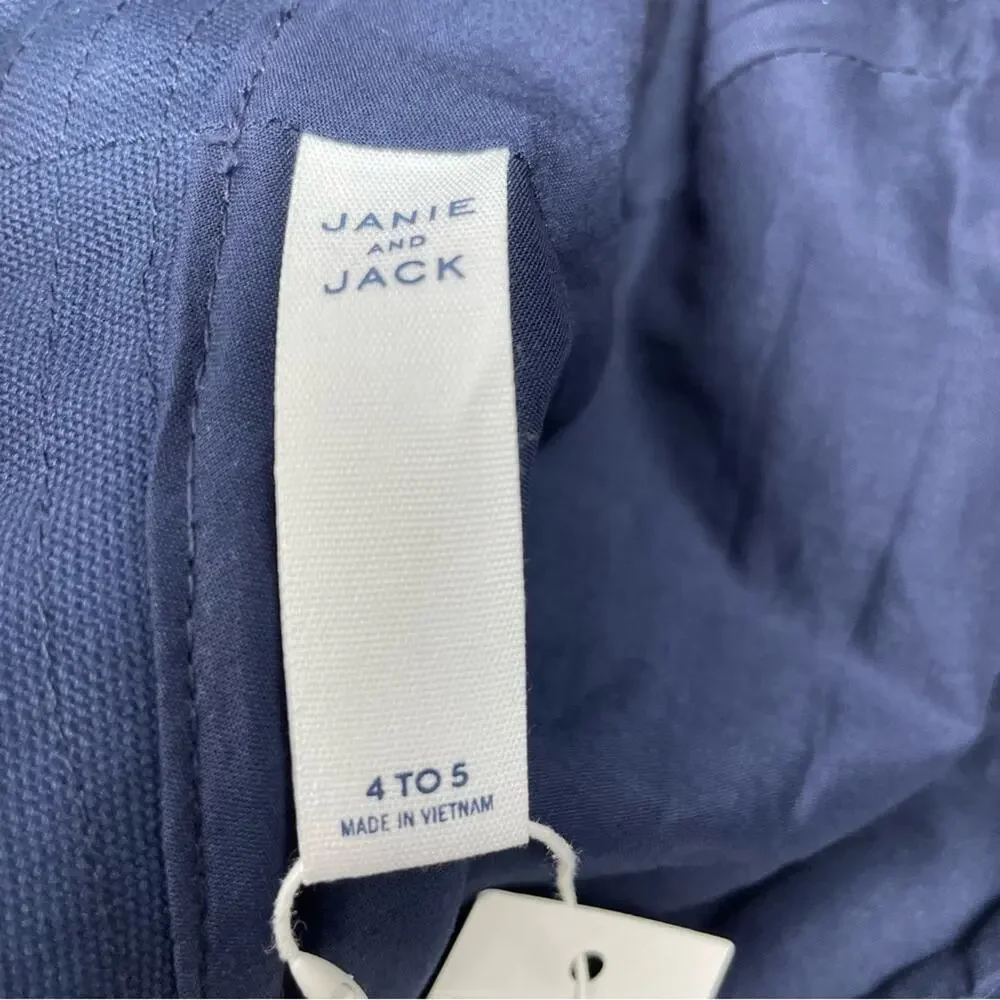 Janie & Jack Navy Sailboat Bucket Hat Boys NWT 4 to 5 years